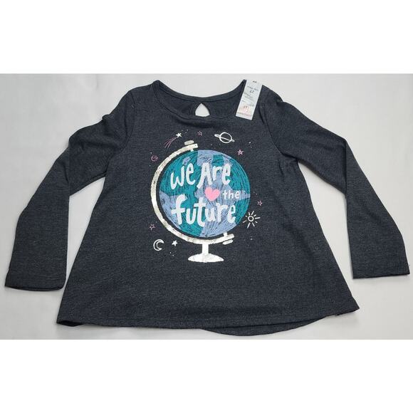Jumping Beans Toddler Girl Softest Keyhole Tee T-Shirt Size 2T Black Long Sleeve - Picture 1 of 4